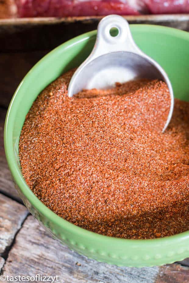 A smoky, sweet & spicy pulled pork rub that is perfect for smoking pork! You can also use this homemade spice blend for slow cooker pulled pork and other grilled meats.