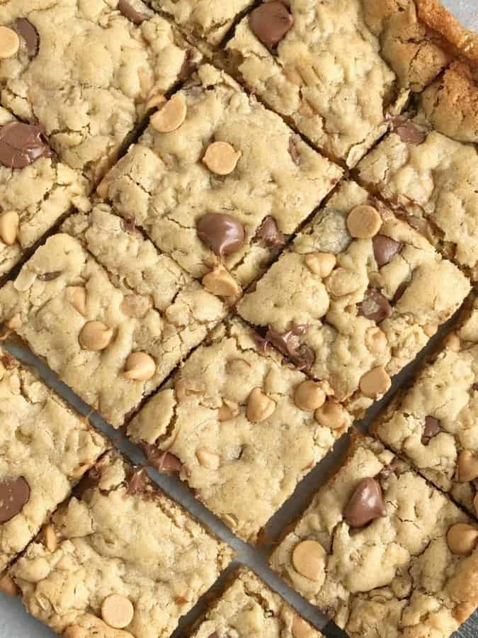 OATMEAL CHOCOLATE CHIP PEANUT BUTTER BARS