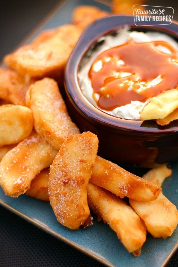 Apple Fries with Caramel Cream Dip