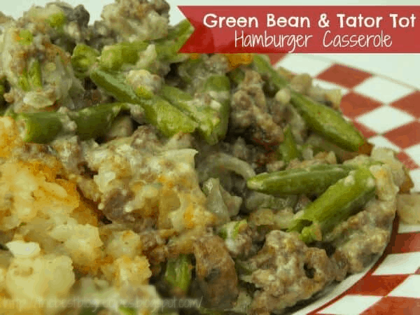 A close up of a plate of food, with Casserole and Bean