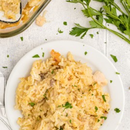 Chicken and Rice Casserole on plate