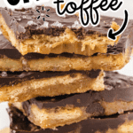 ritz cracker toffee stacked on a piece of parchment paper