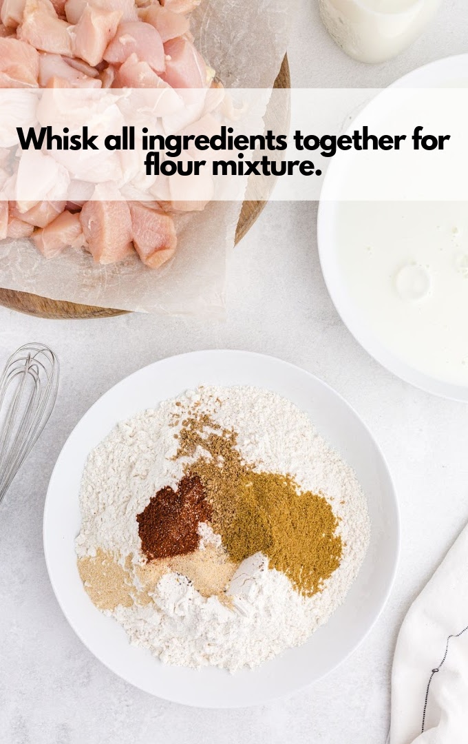 whisk all ingredients together for flour mixture