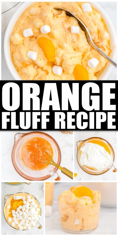 A bowl of food on a plate, with Orange Fluff