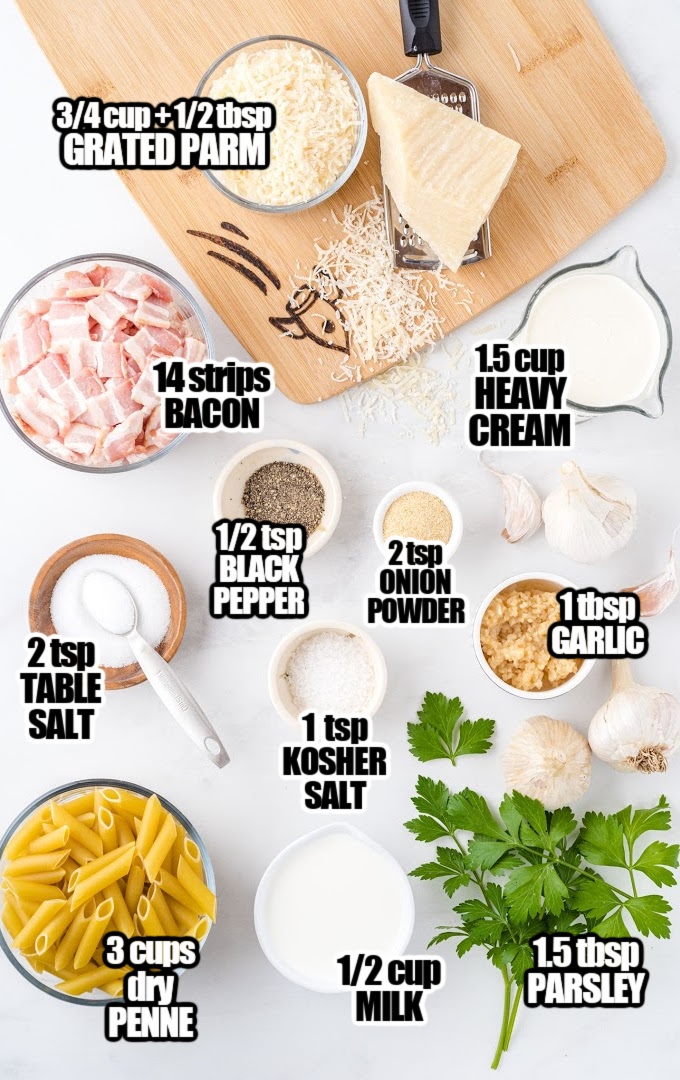Bacon Pasta Ingredients