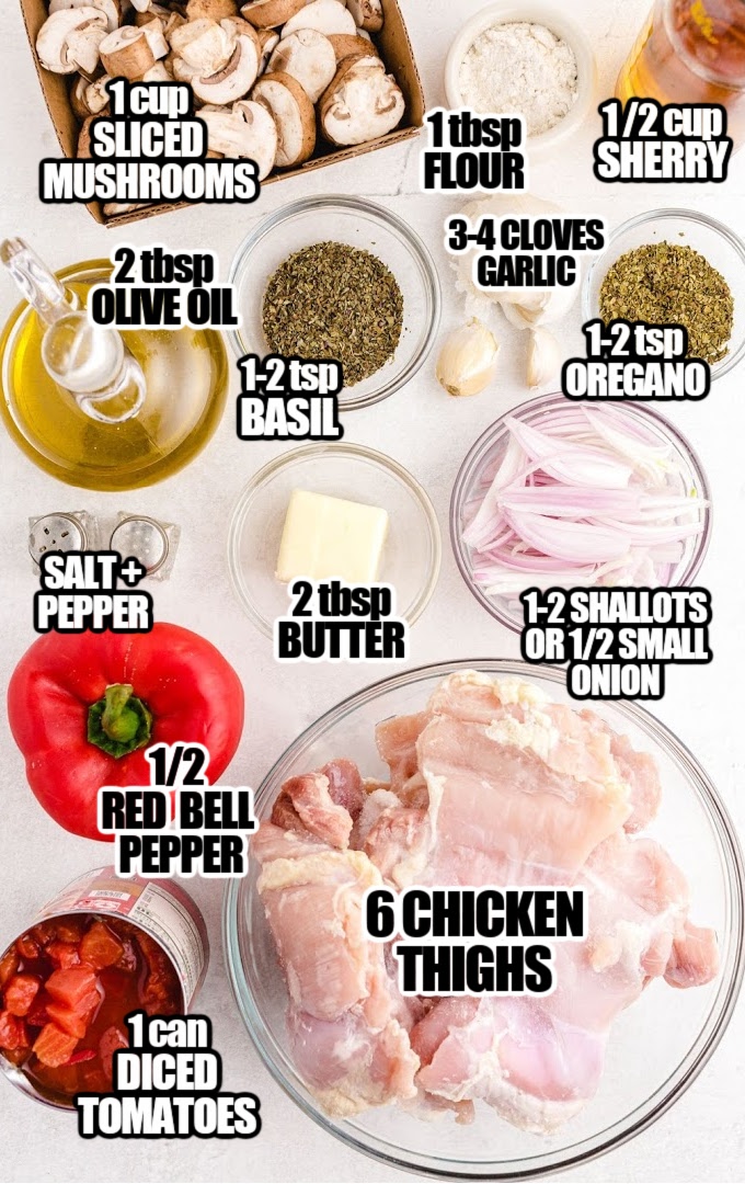 Chicken Cacciatore Ingredients