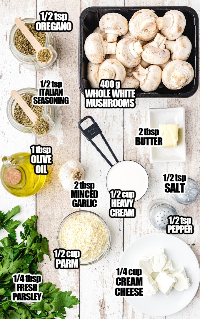 Garlic Parmesan Mushrooms Ingredients