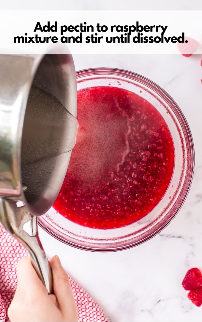 add pectin to raspberry mixture 