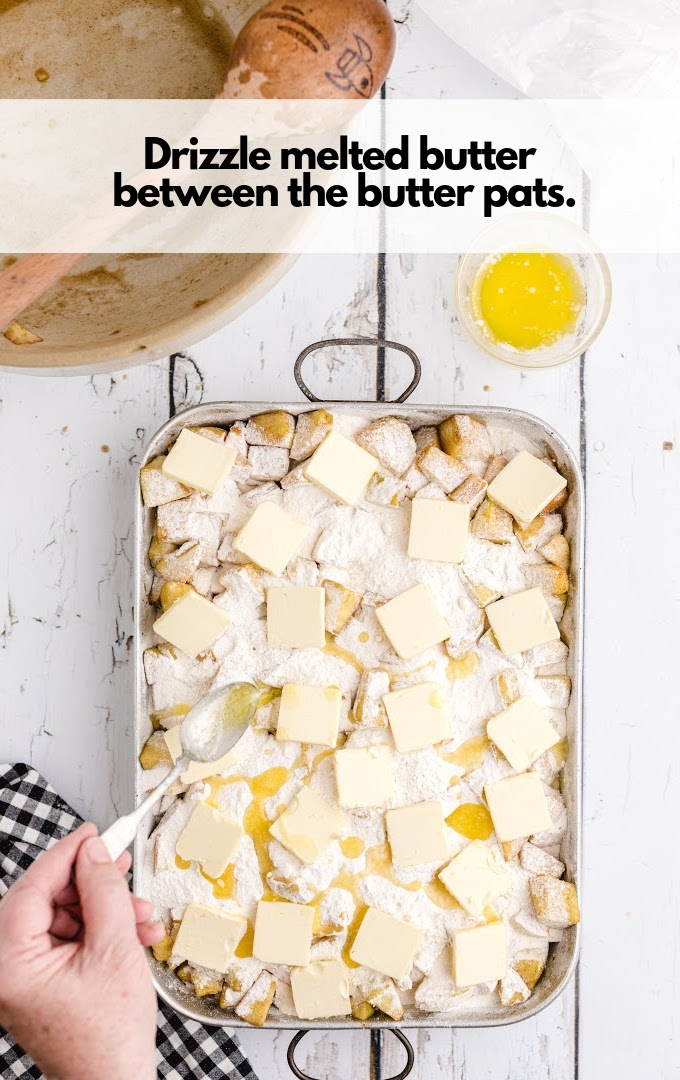 drizzle melter butter between butter pads