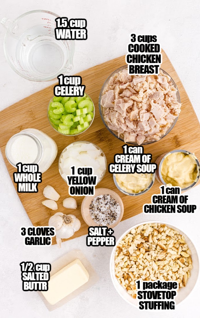 Chicken and Stuffing Casserole Ingredients