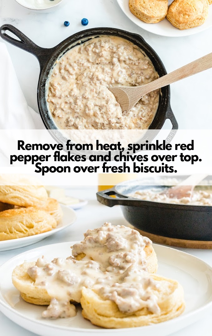 remove from heat and serve with biscuits