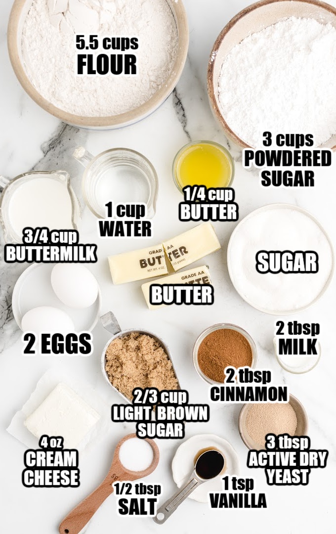 Easy Cinnamon Rolls Ingredients