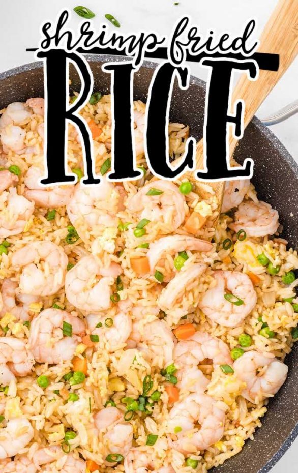 A dish is filled with food, with Fried rice
