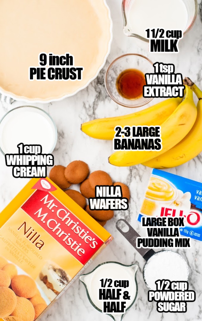 Banana Pudding Pie Ingredients