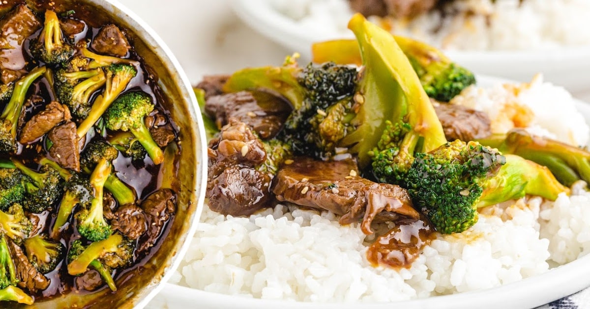 Tender beef and broccoli served over fluffy white rice. Coated in a rich and glossy teriyaki-style sauce.
