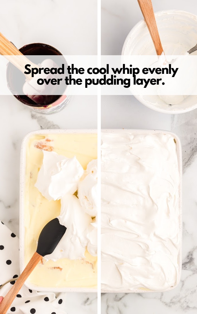 spread cool whip over pudding layer