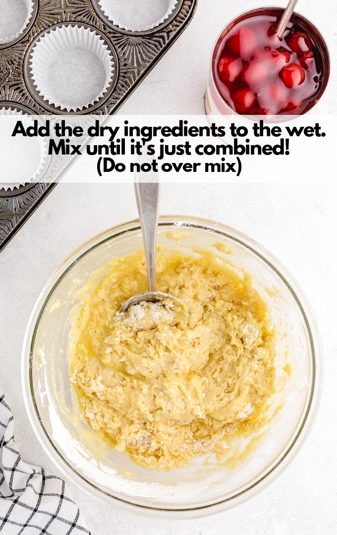 add dry ingredients to wet ingredients