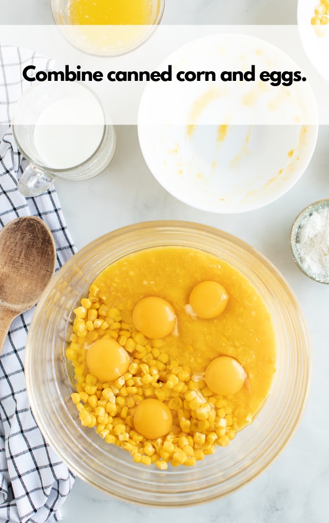 combined canned corn and eggs