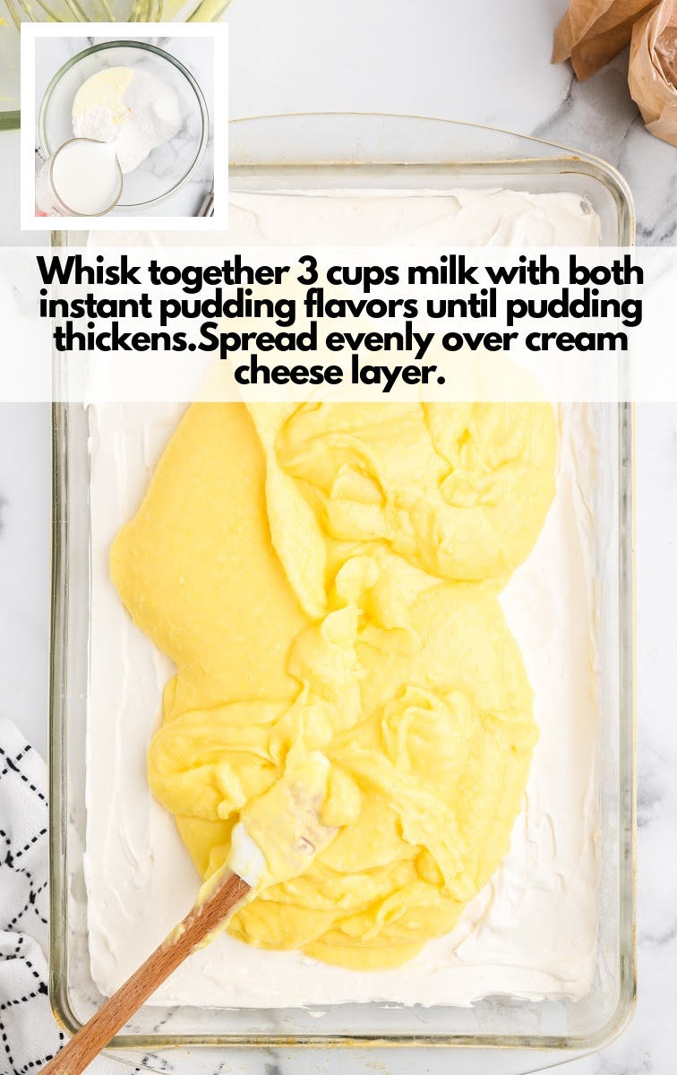 spread lemon pudding layer
