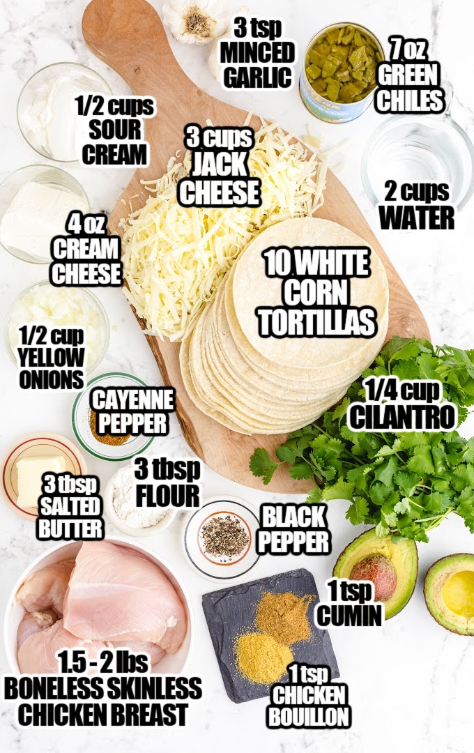 White Chicken Enchilada Skillet ingredients