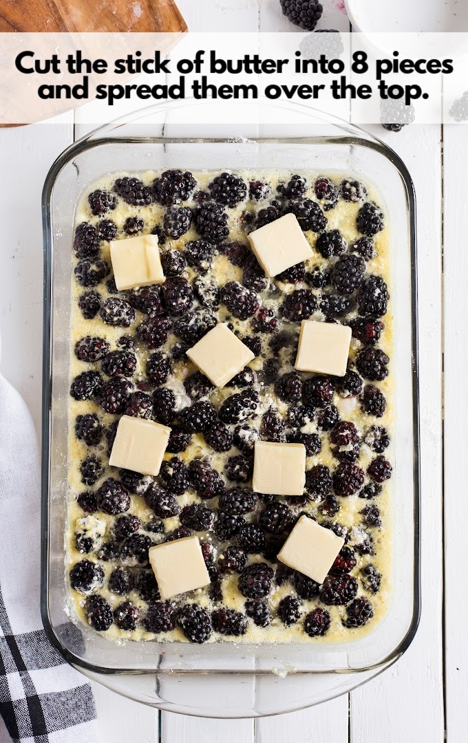 cut butter on top of berries
