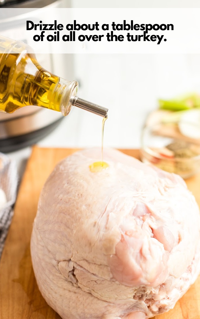 drizzle oil over turkey breast