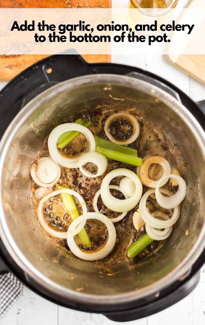 garlic, onion and celery in instant pot