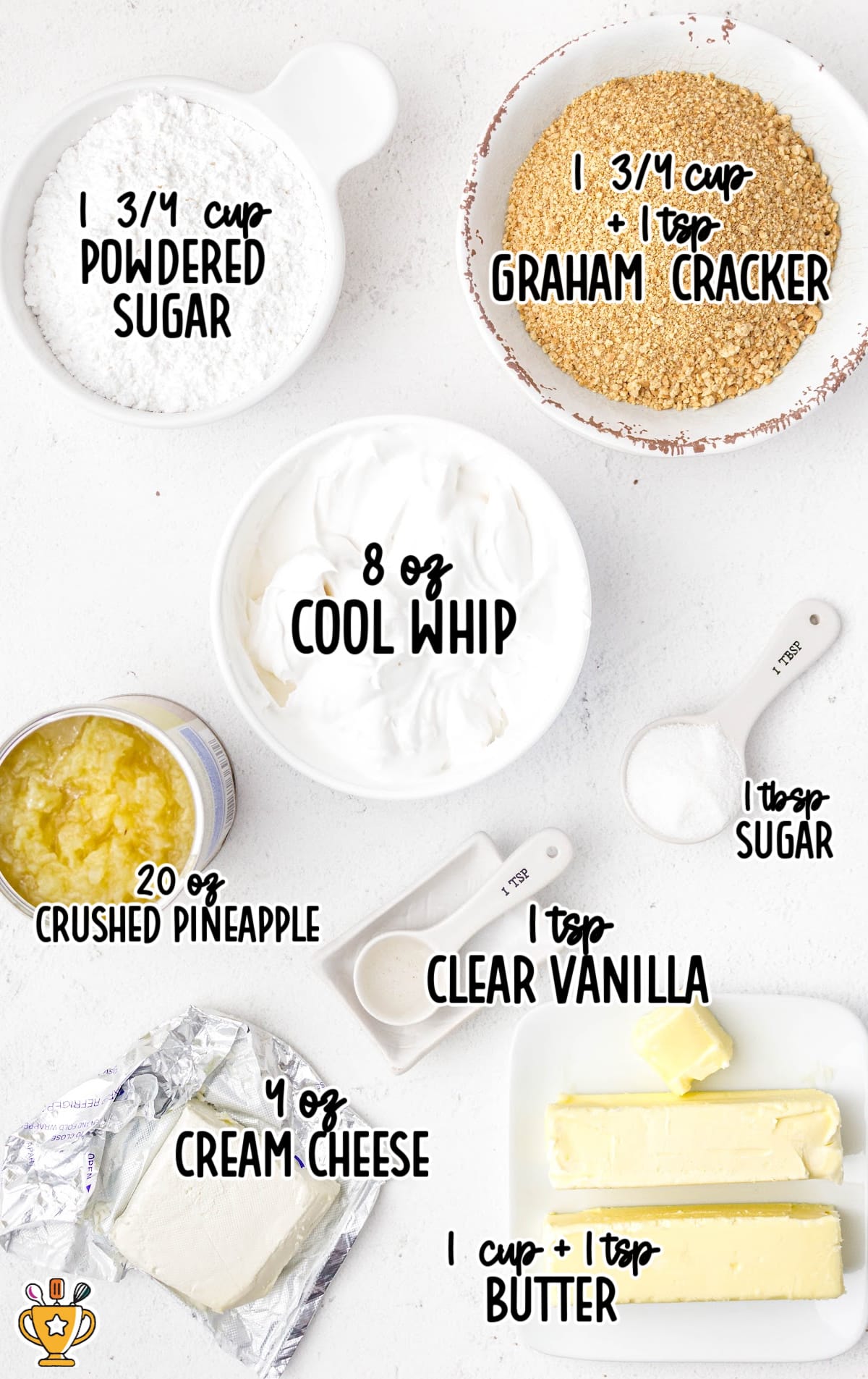 Raw ingredients to make a Pineapple Delight.