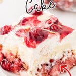 The heaven on earth cake piece is on a white dessert plate.