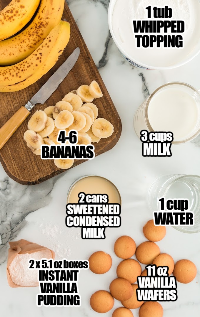 Banana Pudding Ingredients