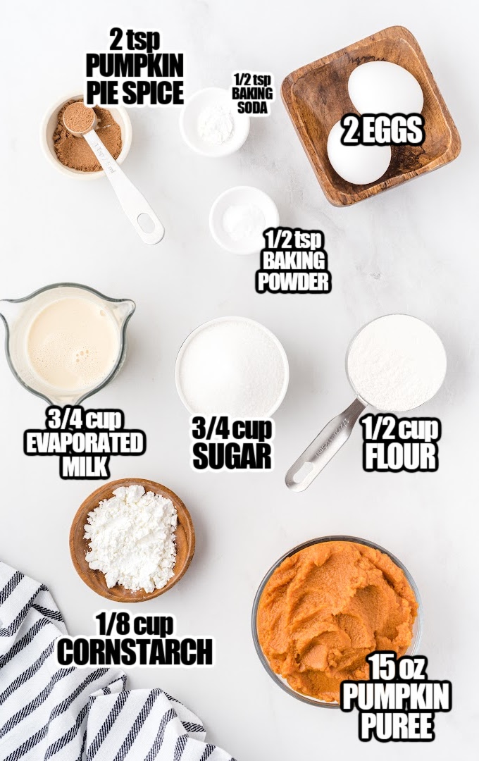 Impossible Pumpkin Pie Cupcakes Ingredients