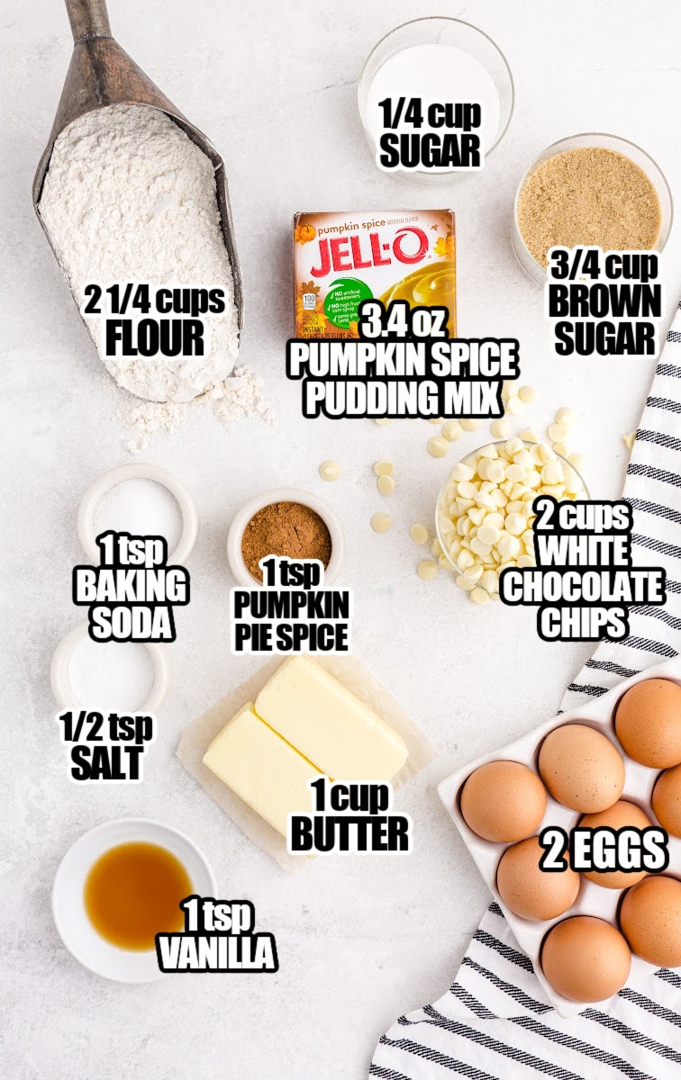 Pumpkin SpicePudding Cookies Ingredients