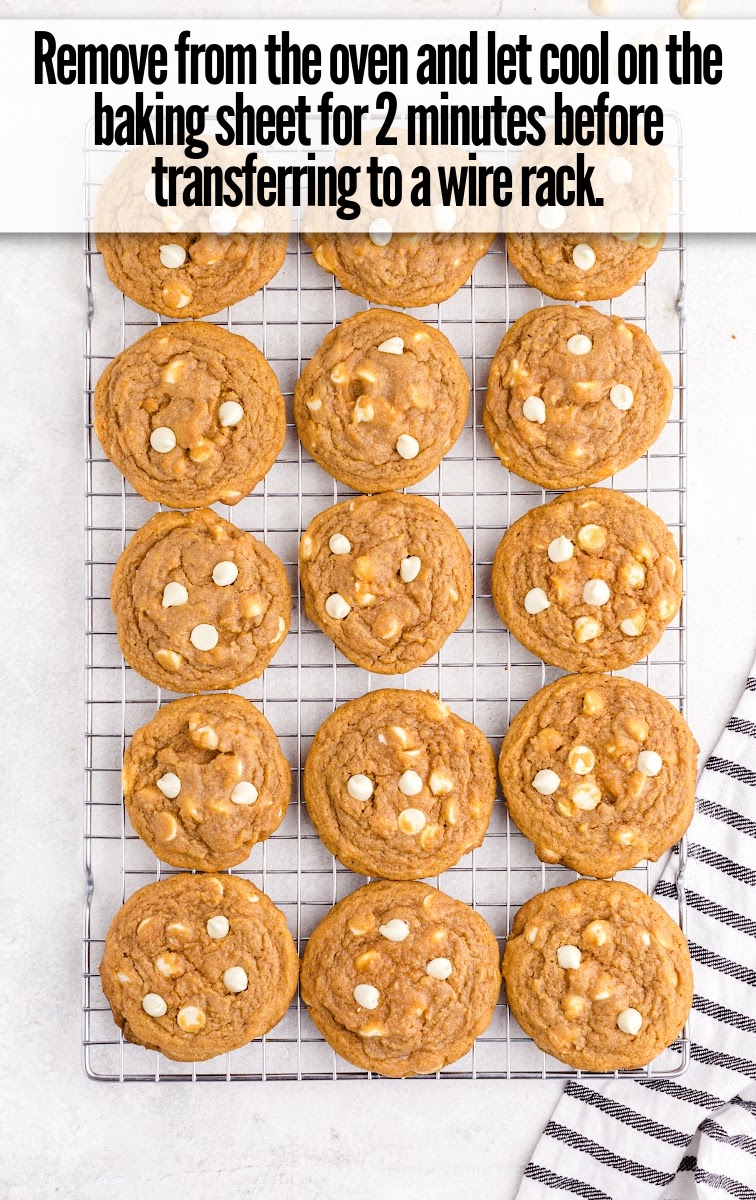 Pumpkin Spice Pudding Cookies on wire rack