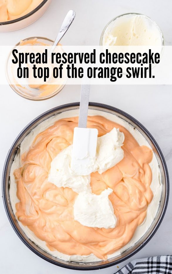 A plate of food on a table, with Cream and Orange