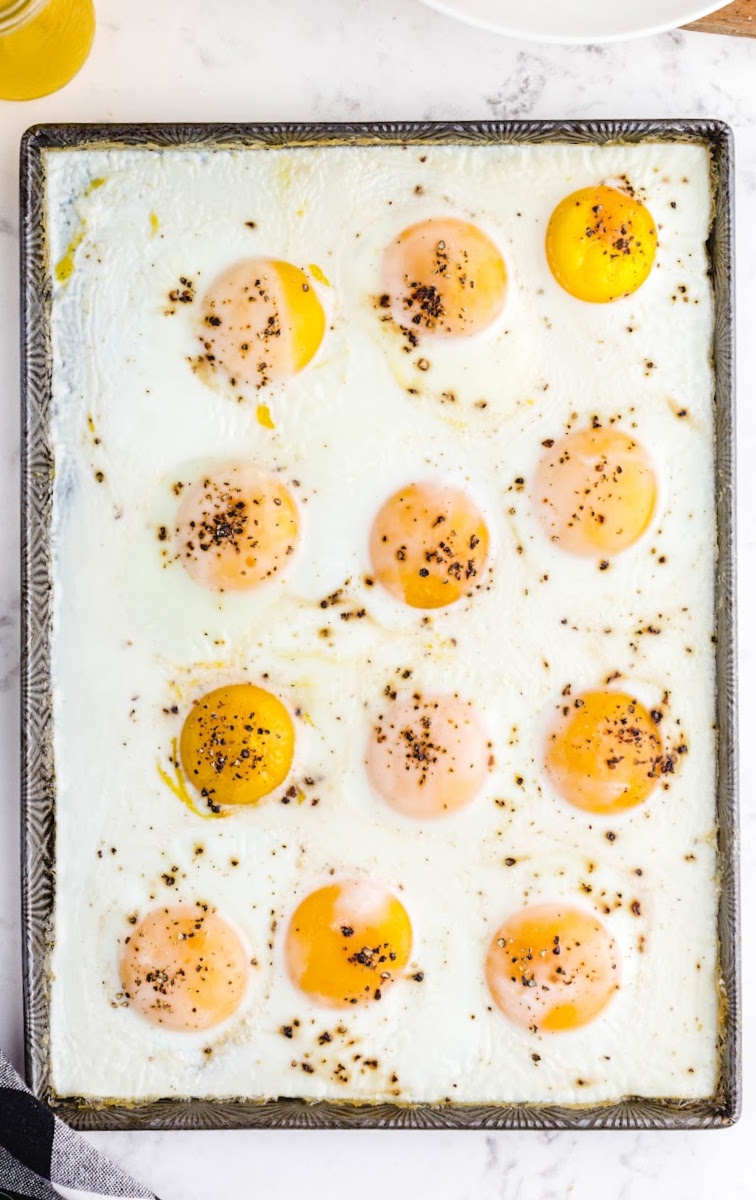 Sheet Pan Baked Eggs - KJ and Company