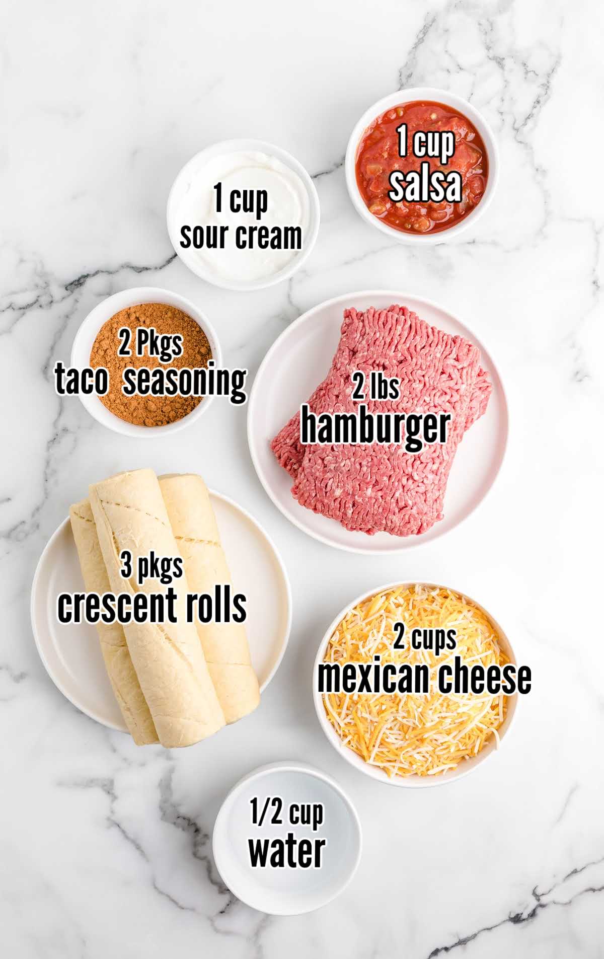 crescent roll taco bake ingredients