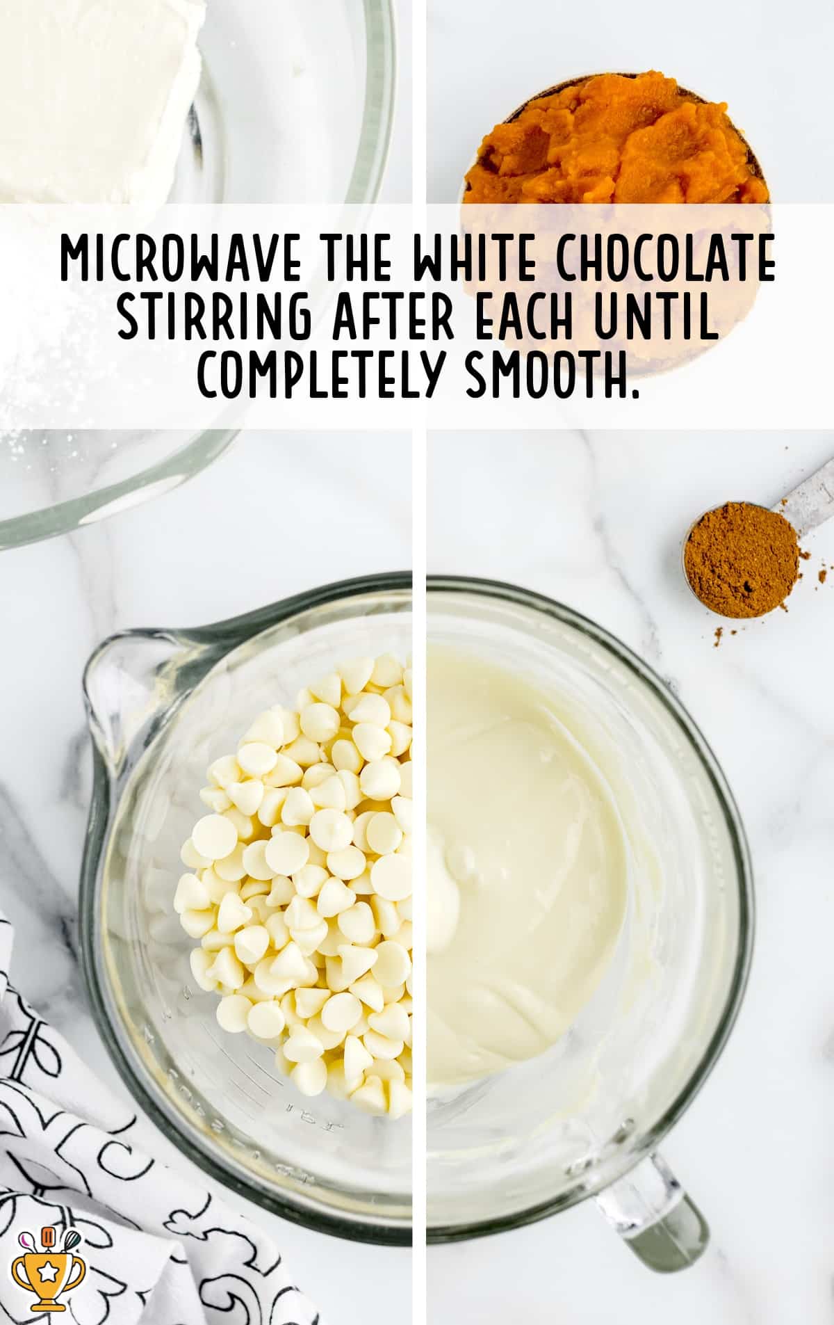 the white chocolate is melted.