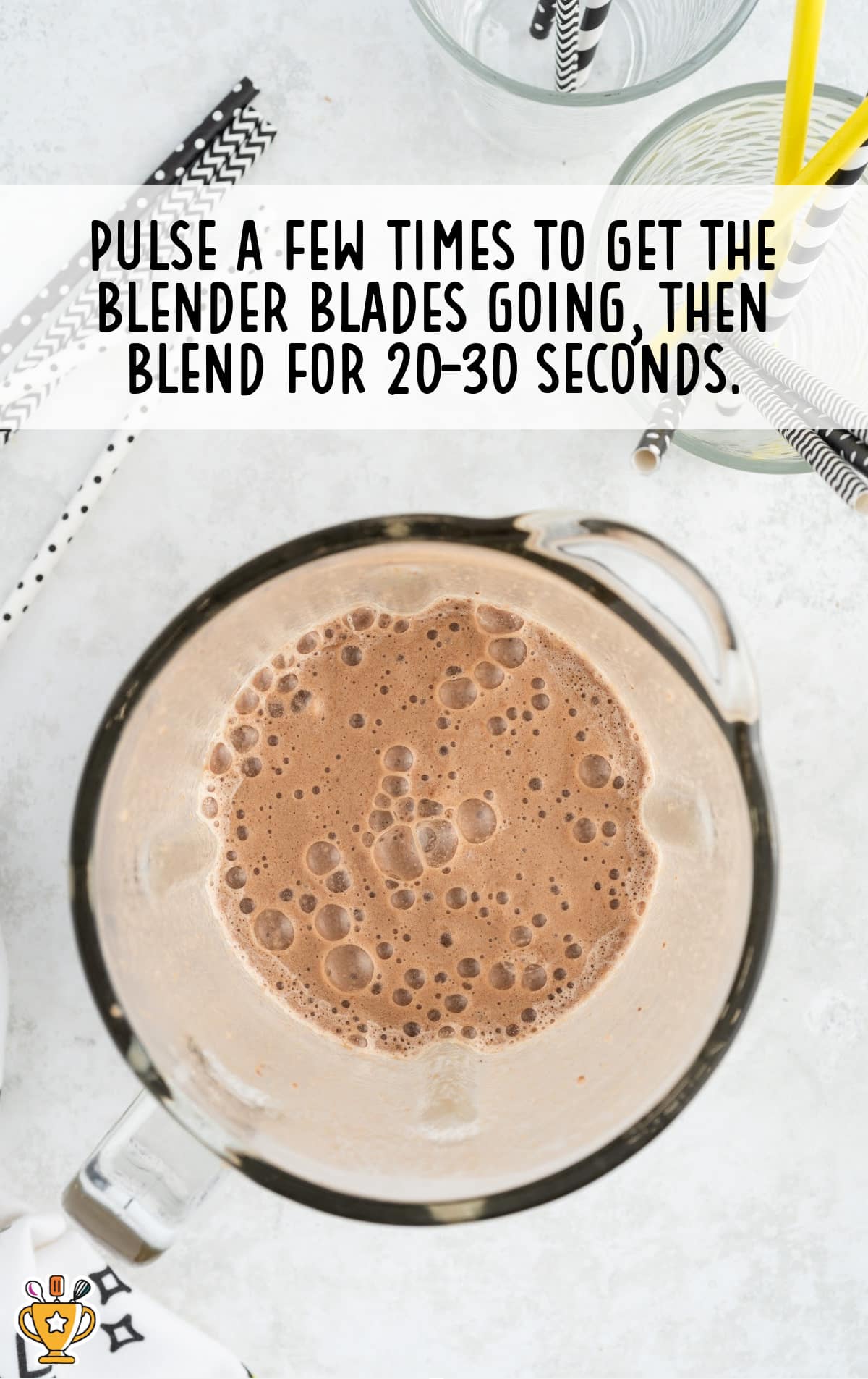 Blend coffee, banana, and cacao until smooth and creamy