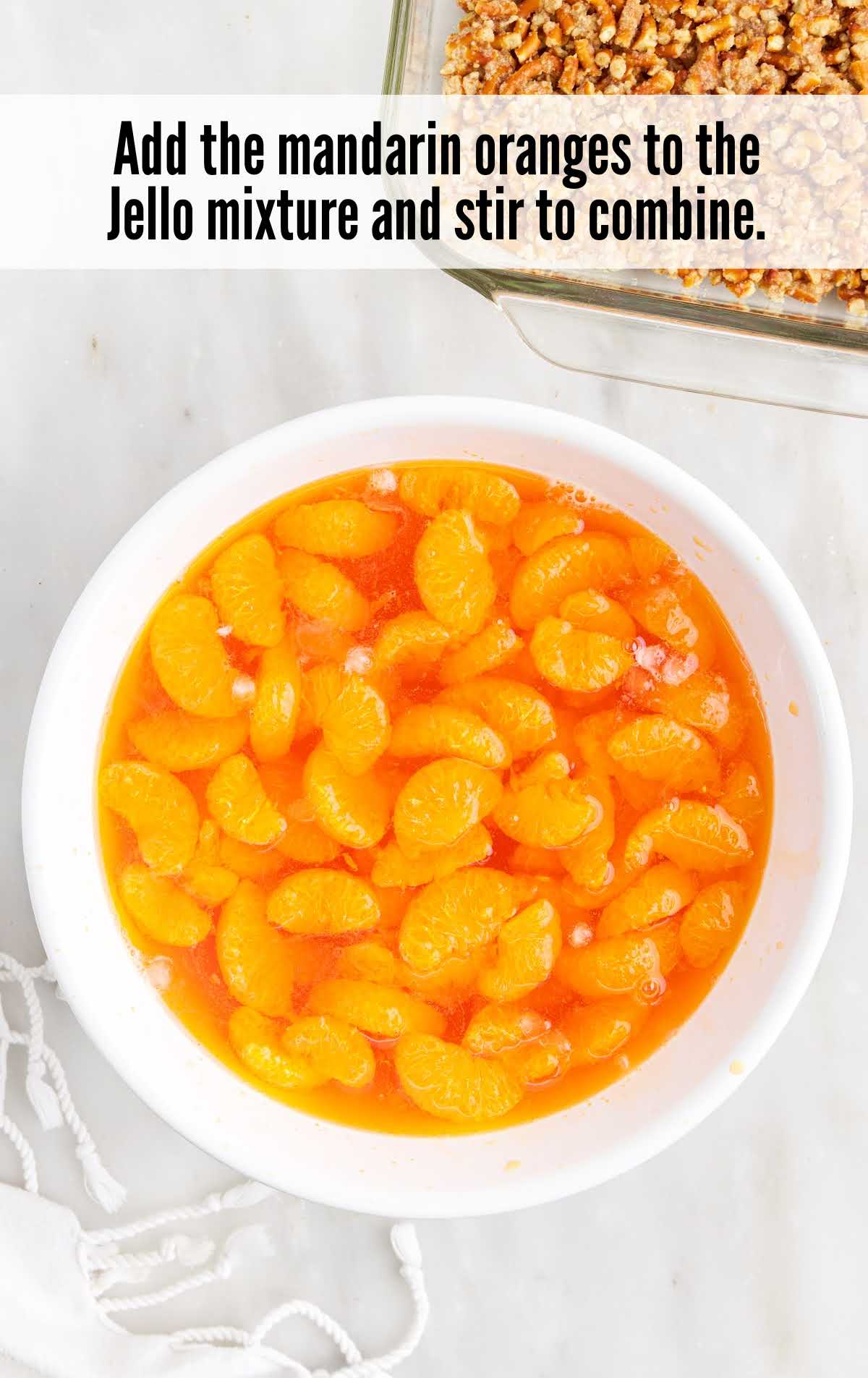 A bowl of soup, with Pretzel and Orange