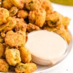 Fried pickles with creamy dip