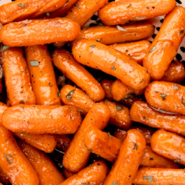 plate of candied carrots ready to be eaten