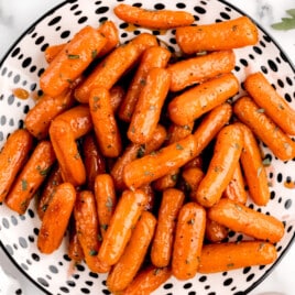 candied carrots on a plate ready to eat