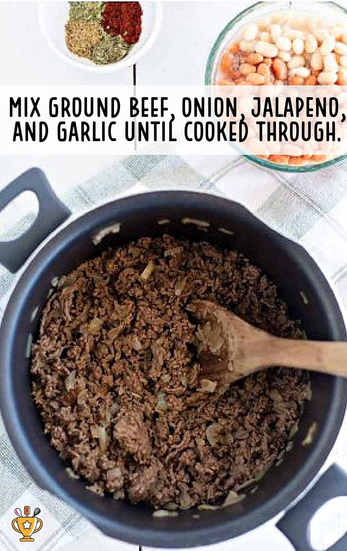 ground beef and onion in a skillet on the stovetop