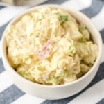 creamy potato salad in a bowl ready to serve