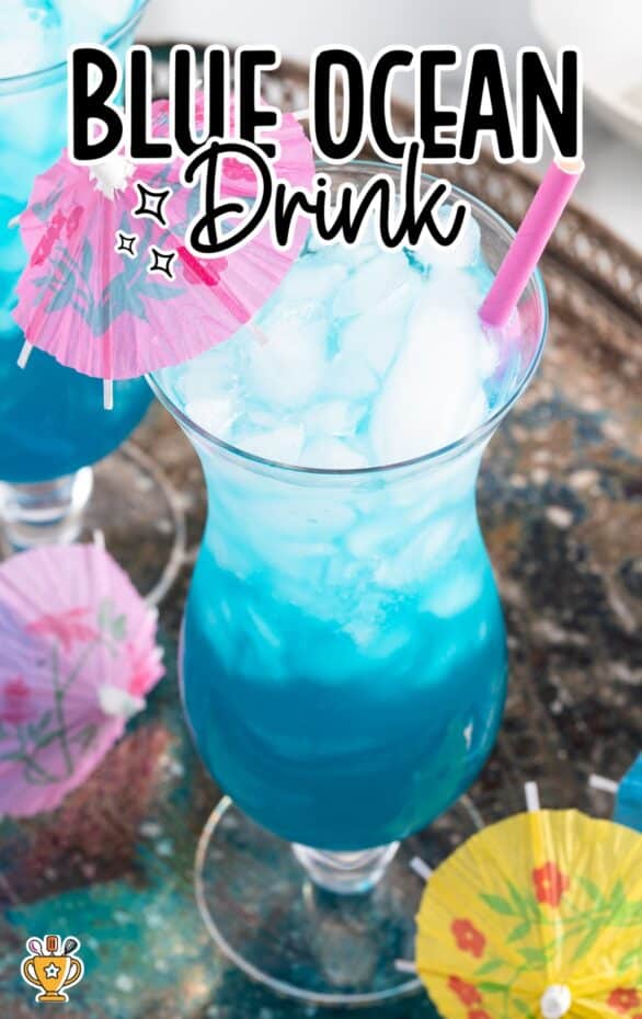 a close up shot of Blue Ocean Drink in a tall glass