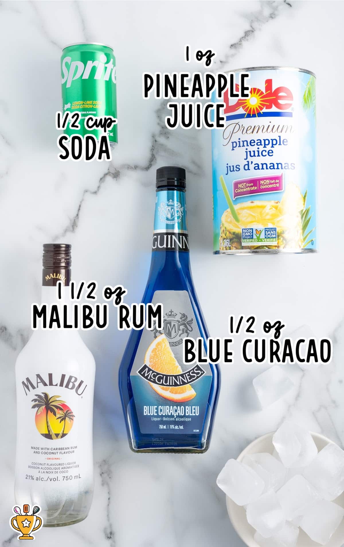 Blue Ocean Drink raw ingredients that are labeled