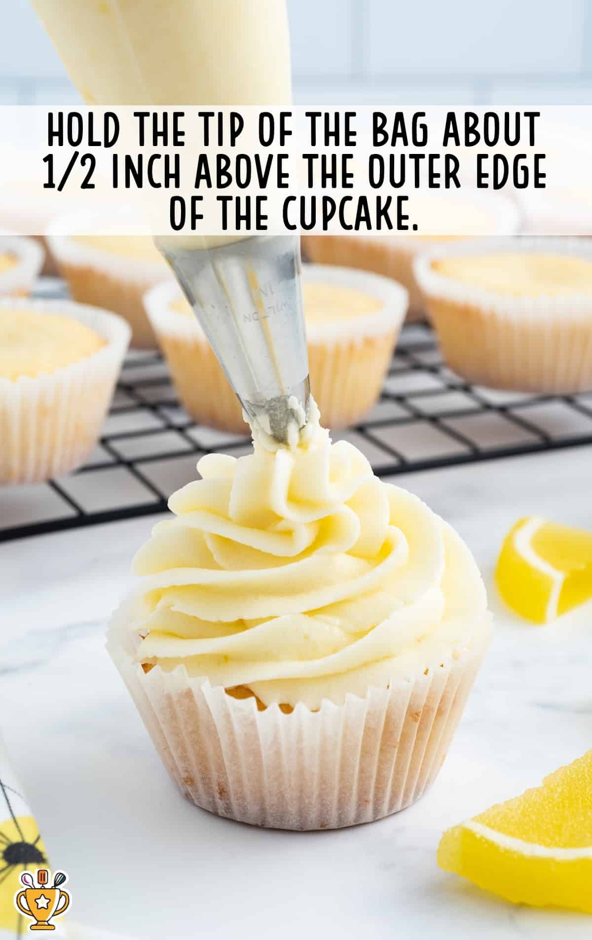 top cupcake with frosting