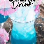 a close up shot of Blue Ocean Drink in a tall glass