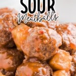 a plate of Sweet and Sour Meatballs
