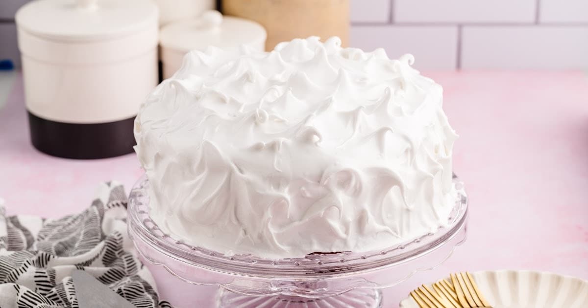 close up shot of 7 Minute Frosting on a cake